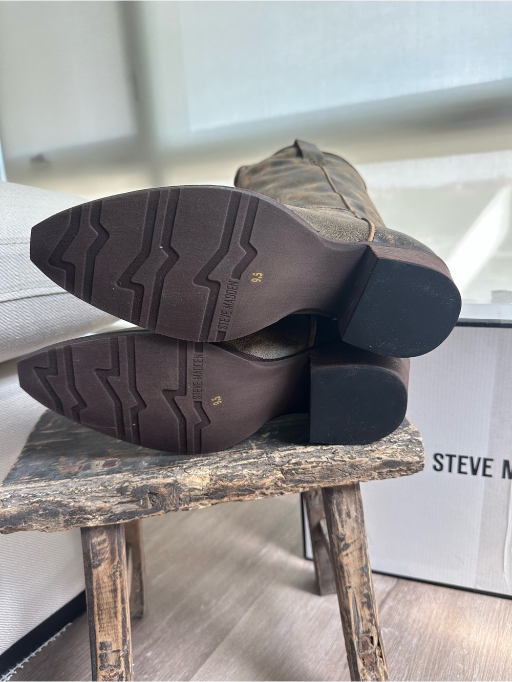 Albany Brown Distressed Steve Madden Boots - Picture 8 of 15
